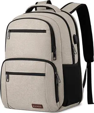 Backpack for Girls Women, School Backpack for Teen Boys, Lightweight Casual High School Bookbag, Daily-use Travel Laptop Backpack with USB Charging Port Fits 15.6 Inch Notebook