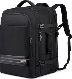 Asenlin Travel Backpack for Women Men40L-50L Expandable Carry on Backpack17 Inch Water Resistant Laptop Backpack for Weekender Overnight Extre Large Backpack-Black