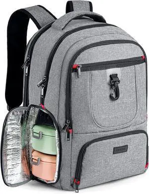 Lunch Backpack, Insulated Cooler Lunch Bag Backpack, Large Travel 17.3 Laptop Back Pack Sturdy Computer College School Bookbag for Women Men for Men Women Work Hiking Picnic