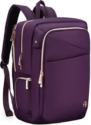 Swissdigital Design College Backpack For Women, Fits 15.6 Inch Laptop Bookbags With USB Charging Port, Large Backpacks For Students, Purple | KATY ROSE
