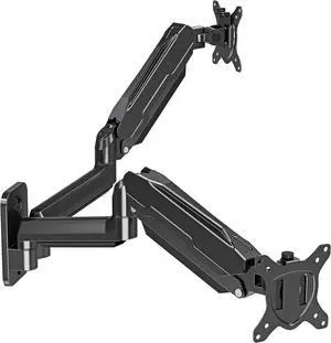 MOUNT PRO Dual Monitor Wall Mount for 13 to 32 Inch Computer Screens, Gas Spring Wall Monitor Arm for 2 Monitors, Each Holds Up to 19.8lbs, Full Motion Wall Monitor Mount with VESA 75x75/100x100