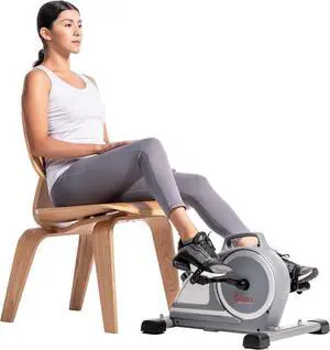 Sunny Health & Fitness Dual Function Under-Desk Bike Trainer, Mini Exercise Machine for Senior Training, Arm/Leg Cardio Cycle Workout, Optional Magnetic, Motorized w/Free SunnyFit App Connection
