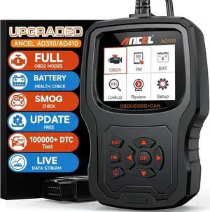 ANCEL AD530 OBD2 Scanner Diagnostic Tool, Universal Check Engine Code Reader with Live Data, Car Diagnostic Tool with Upgraded Battery Tester & All OBD2 Functions for 1996+ Vehicles, Upgraded AD310