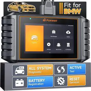 FOXWELL NT710 Scan Tool fit for BMW, Full-System Diagnostic Tool with Bi-Directional Control, All Reset Services, Battery Registration & ECU Coding fit for BMW/Mini/RR, Lifetime Free Update