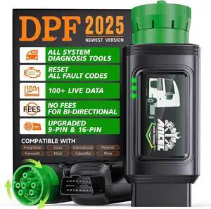 ANCEL HD100 Heavy Duty Truck Scanner with DPF Reset & Forced Regen (Cummins & CAT Only), Full System Diesel Diagnostics, HDOBD & OBD2 Code Reader for Semi Trucks & Buses