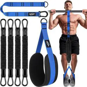 Pull Up Assistance Bands, Heavy Duty Resistance Bands for Pull Up Bar, Pull Up Assist Band with Feet Rest, Pull Up Assist Band Strength Training Workout Equipment, Height Adjustable