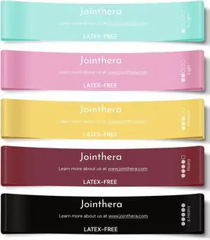 Premium Latex Free Resistance Bands for Working Out - Set of 5 + Carrying Bag | Non Latex Mini Loop Workout Bands Resistance for Women and Men | Physical Therapy, Legs Exercise and Pilates