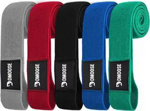 DMoose Fitness Fabric Resistance Bands for Full Body Exercises - Non-Slip Thick Cloth Stretch Band for Squats, Lunges & Bicep Curls - Long Resistance Bands for Working Out - Booty Band for Men & Women
