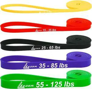 LEZER Resistance Bands - Pull Up Bands for Home Gym Fitness, Stretching, Physical Therapy & Training - Includes Instruction