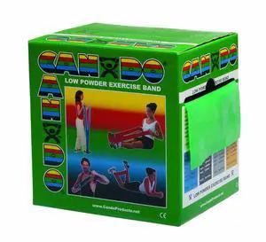 CanDo Low Powder Exercise Band, 50 yard roll, Green: Medium
