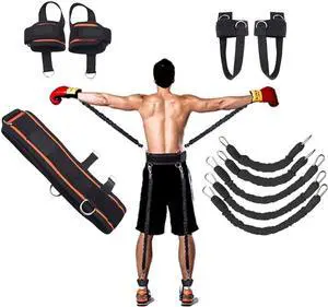 Boxing Training Resistance Band Set Leg Strength and Agility Training Strap System for Boxing,MMA,Muay Thai,Karate Combat, Basketball,Football Build Speed and Strength for Hitting