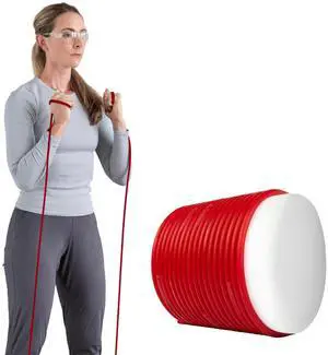 THERABAND Latex Resistance Tubing, Red, Medium Level 2, 25 ft Roll, Professional Grade for Upper and Lower Body Workouts, Cut-to-Length, Color-Coded Resistance Levels