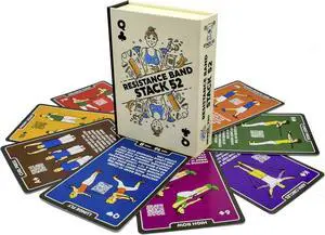 Resistance Band Exercise Cards. Exercise Band Workout Playing Card Game. Video Instructions Included. Home Fitness Training Program for Elastic Rubber Stretch Band Sets. (Updated Deck)