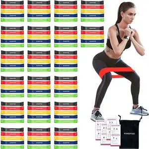 100 PCS Bulk Resistance Bands, Loop Exercise Bands Set for Gym Members Sports Class Students Gift, 5 Pieces Each Set with Storage Bag, Fitness Bands for Outdoor Home Gym Yoga Pilates