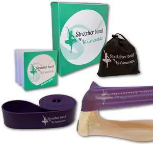 La Esmeralda Stretch Bands Set of 2 for Ballet, Dancers, Gymnastics .Resistance Bands to Improve Flexibility, Splitting and Strenght. 3 Colors, Gift Box, Instruction Booklet, Carry Bag Including.