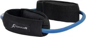 ProsourceFit Leg Resistance Exercise Band Heavy Duty Tube, 15-20 pounds with Padded Ankle Cuffs for Lower Body Workouts