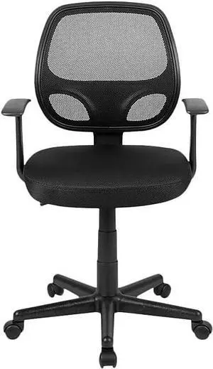 Flash Furniture Flash Fundamentals Mid-Back Black Mesh Swivel Ergonomic Task Office Chair with Arms