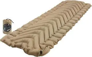 KLYMIT Insulated Static V Inflatable Sleeping Pad | Comfortable, Lightweight, Easy to Inflate, Portable Air Bed Mattress for Camping, Backpacking and Hiking  Coyote Sand