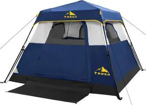 3/4 Person/6 Person Camping Tent Fast Cabin Tent with Instant Setup Tent, Weatherproof Tent Easy Quick Set Up & Pop Up in 60 Seconds with Rainfly Backpack for Family Camping,Upgraded Ventilation