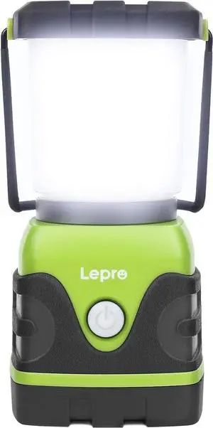 Lepro 1500LM Battery Powered LED Camping Lantern, Waterproof Tent Light with 4 Light Modes, Camping Essentials, Portable Lantern Flashlight for Camping, Emergency Light, Power Outage, Not Rechargeable