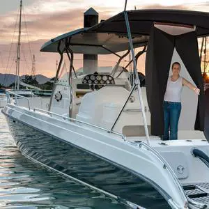 Privacy Tent for Boats Privacy Curtain for Pontoons Pontoon Boat Hanging Privacy TentDrop Down for Bimini Top