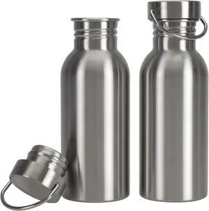 Yopay 2 Pack Sports Water Bottle, 12OZ Single Walled 18/8 Stainless Steel Water Bottle for Cyclists, Runners, Hikers, Beach Goers, Picnics, Camping, Leak Resistant, Uninsulate Yopay 2 Pack Sports Water Bottle, 12OZ Single Walled 18/8 Stainless Steel Water Bottle for Cyclists, Runners, Hikers, Beach Goers, Picnics, Camping, Leak Resistant, Uninsulate