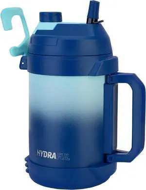 Hydraful Gallon Water Bottle, 128 oz Large Insulated Stainless Steel Sports Water Jug, Large Triple Wall Vacuum Insulation Water Bottle-Keeps Cold up to 48 Hrs-Sweat Proof, for Gym, Hiking & Camping