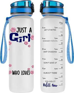 32 Oz Water Track Bottle, Water Bottle With Time Marker, Gifts For Friends