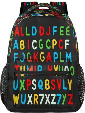 Education Alphabet School Bag Backpack College Bookbag, Rainbow Letter Laptop Backpacks Computer Bag Travel Hiking Camping Daypack for Women Girls Men Boys Students Education Alphabet School Bag Backpack College Bookbag, Rainbow Letter Laptop Backpacks Computer Bag Travel Hiking Camping Daypack for Women Girls Men Boys Students