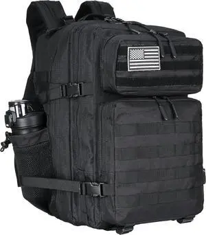45L Military Tactical Backpacks 3 Days Assault PackBag Fitness Rucksack Hiking Molle Daypack (Black) 45L Military Tactical Backpacks 3 Days Assault PackBag Fitness Rucksack Hiking Molle Daypack (Black)