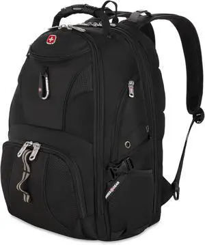 SWISSGEAR 1900 ScanSmart Laptop Backpack, Fits Most 17-Inch Laptops, TSA-Friendly Lay-Flat Design, RFID Protection, and Tablet Pocket, Black, 31L, 18.5-Inch SWISSGEAR 1900 ScanSmart Laptop Backpack, Fits Most 17-Inch Laptops, TSA-Friendly Lay-Flat Design, RFID Protection, and Tablet Pocket, Black, 31L, 18.5-Inch