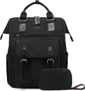 LOVEVOOK Laptop Backpack for Women; College Backpack, Teacher Work Bag, Travel Backpack Purse, Business Computer Bag, Commuter Nurse Bag, 15.6 Inch, Black LOVEVOOK Laptop Backpack for Women; College Backpack, Teacher Work Bag, Travel Backpack Purse, Business Computer Bag, Commuter Nurse Bag, 15.6 Inch, Black