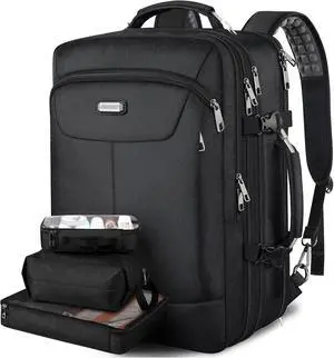 Carry on Backpack, Extra Large 50L Airline Approved TSA Travel Backpacks with 3 Packing Cubes for Women Men, Super Large Heavy Expandable Overnight Luggage Daypack Business Backpack Carry on Backpack, Extra Large 50L Airline Approved TSA Travel Backpacks with 3 Packing Cubes for Women Men, Super Large Heavy Expandable Overnight Luggage Daypack Business Backpack