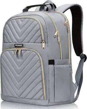 Laptop Backpack for Women, Large Middle School Backpack for Teens Girls | 17.3 Inch Quilted Laptop Bag Bookbag College Bag, Work Travel Casual Daypacks, Grey Laptop Backpack for Women, Large Middle School Backpack for Teens Girls | 17.3 Inch Quilted Laptop Bag Bookbag College Bag, Work Travel Casual Daypacks, Grey