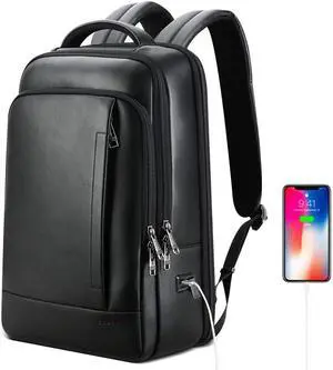 BOPai Genuine Leather Backpack for Men Multi-Function Backpack 15.6 inch Business Laptop Backpack Travel Smart Rucksack with USB Charging Anti Theft Backpack Office Black BOPai Genuine Leather Backpack for Men Multi-Function Backpack 15.6 inch Business Laptop Backpack Travel Smart Rucksack with USB Charging Anti Theft Backpack Office Black