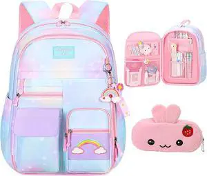 Girls Backpack Starry Rainbow Bookbag Cute Large Capacity Backpack Multifunction Fashion Casual Laptop Travel Bag For Girl (Blue-17inch) Girls Backpack Starry Rainbow Bookbag Cute Large Capacity Backpack Multifunction Fashion Casual Laptop Travel Bag For Girl (Blue-17inch)