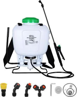REALWORK 4-Gallon Backpack Sprayer with Padded Shoulder Strap for Pests & Weeds, Watering Garden, and Spraying Plants, in Translucent White REALWORK 4-Gallon Backpack Sprayer with Padded Shoulder Strap for Pests & Weeds, Watering Garden, and Spraying Plants, in Translucent White