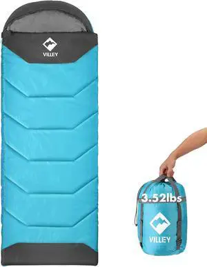 VILLEY Camping Sleeping Bag for Adults Boys and Girls, Lightweight Compact Backpacking Sleeping Bag for Outdoor, Traveling, Hiking VILLEY Camping Sleeping Bag for Adults Boys and Girls, Lightweight Compact Backpacking Sleeping Bag for Outdoor, Traveling, Hiking