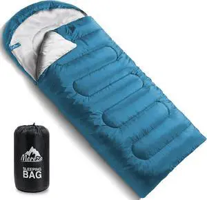 MEREZA Sleeping Bags for Adults Cold Weather Mens Warm Sleeping Bag for Big and Tall Girls Boys with Compression Sack for 3-4 Season Camping Backpacking Hiking MEREZA Sleeping Bags for Adults Cold Weather Mens Warm Sleeping Bag for Big and Tall Girls Boys with Compression Sack for 3-4 Season Camping Backpacking Hiking