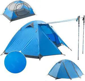 2 Person Camping Tent Outdoor Lightweight Waterproof Easy Setup Two Doors 3 Season Double Layer Large Space Backpacking Tent for Camping Backpacking Hiking Travelling Hunting 2 Person Camping Tent Outdoor Lightweight Waterproof Easy Setup Two Doors 3 Season Double Layer Large Space Backpacking Tent for Camping Backpacking Hiking Travelling Hunting