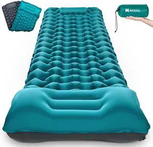 AKSOUL Camping Sleeping Pad with Pillow: Extra Thick 3.9 inch Ultralight Self Inflating Air Mat, Compact Lightweight Insulated Inflatable Sleep Mattress for Backpacking, Camp, Hiking, Tent AKSOUL Camping Sleeping Pad with Pillow: Extra Thick 3.9 inch Ultralight Self Inflating Air Mat, Compact Lightweight Insulated Inflatable Sleep Mattress for Backpacking, Camp, Hiking, Tent