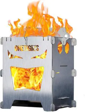 OneTigris Camping Backpacking Stove Portable Foldable Burning Wood Stove for Outdoor Hiking Picnic BBQ,Stainless Steel (Medium) OneTigris Camping Backpacking Stove Portable Foldable Burning Wood Stove for Outdoor Hiking Picnic BBQ,Stainless Steel (Medium)