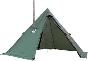 Hot Tent with Stove Jack, 2-4 Person 4 Season Tipi Tent for Camping | Roomy for 2-4 people, stove jack for cold-weather camping, lightweight for easy carrying, tall 6.9 ft interior Hot Tent with Stove Jack, 2-4 Person 4 Season Tipi Tent for Camping | Roomy for 2-4 people, stove jack for cold-weather camping, lightweight for easy carrying, tall 6.9 ft interior