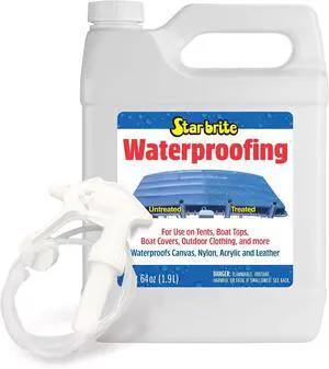 STAR BRITE Waterproofing Spray, Waterproofer + Stain Repellent + UV Protection for Boat Covers, Car Covers, Bimini Tops, Tents, Jackets, Backpacks, Boots, Awnings, Patio Covers & More STAR BRITE Waterproofing Spray, Waterproofer + Stain Repellent + UV Protection for Boat Covers, Car Covers, Bimini Tops, Tents, Jackets, Backpacks, Boots, Awnings, Patio Covers & More