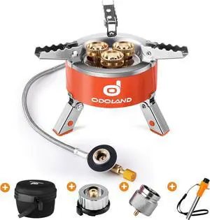 Odoland 5000W Portable Camping Stove Lightweight Camp Stove Collapsible Backpacking Stove with EVA Box for Outdoor Camping Cooking Hiking and Picnic Odoland 5000W Portable Camping Stove Lightweight Camp Stove Collapsible Backpacking Stove with EVA Box for Outdoor Camping Cooking Hiking and Picnic