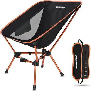 MARCHWAY Lightweight Folding Camping Chair, Portable Foldable Compact for Outdoor Camp, Travel, Beach, Picnic, Festival, Hiking, Backpacking, Supports 330Lbs (Orange) MARCHWAY Lightweight Folding Camping Chair, Portable Foldable Compact for Outdoor Camp, Travel, Beach, Picnic, Festival, Hiking, Backpacking, Supports 330Lbs (Orange)
