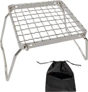 MDUG Foldable Camp Grill, 304 Stainless Steel Woven Grate, Ultralight Mini Stand with Storage Bag, Portable for Camping, Hiking, Fishing & Picnic (Weave) MDUG Foldable Camp Grill, 304 Stainless Steel Woven Grate, Ultralight Mini Stand with Storage Bag, Portable for Camping, Hiking, Fishing & Picnic (Weave)