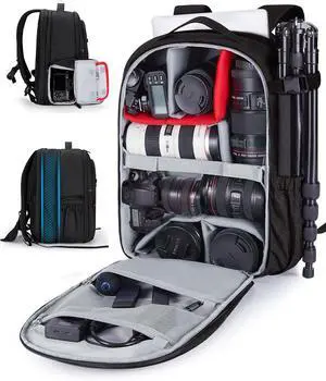 BAGSMART Camera Bag for DSLR, Waterproof Camera Backpacks for Photographers, Camera Case with Laptop Compartment-15.6" Black BAGSMART Camera Bag for DSLR, Waterproof Camera Backpacks for Photographers, Camera Case with Laptop Compartment-15.6" Black