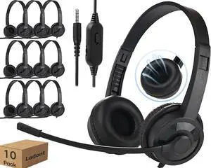 Bulk Headphones with Microphone for Classroom School (10 Pack),6ft Ultra-Long Line, Durable Headset, 3.5mm Wired Headset with Mic for Computer Laptop PC Bulk Headphones with Microphone for Classroom School (10 Pack),6ft Ultra-Long Line, Durable Headset, 3.5mm Wired Headset with Mic for Computer Laptop PC
