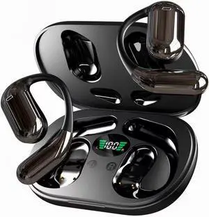 Hsility Wireless Earbuds Bluetooth Earbuds Built-in Mic with Ear Hooks 50H Playtime Ear Buds LED Display Charging Case Waterproof Design for Running Fitness Hsility Wireless Earbuds Bluetooth Earbuds Built-in Mic with Ear Hooks 50H Playtime Ear Buds LED Display Charging Case Waterproof Design for Running Fitness
